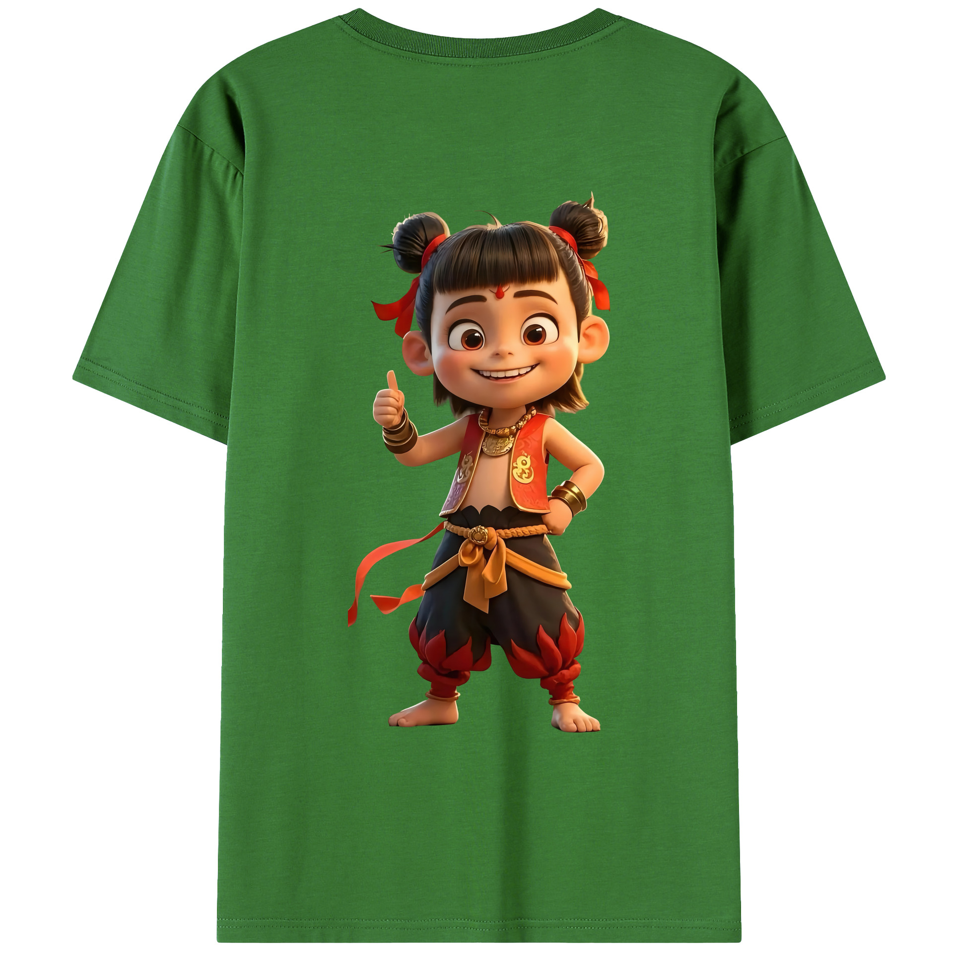 （画像用） Ne Zha 2 ナタ 魔童の大暴れ レディース半袖Tシャツ(バックプリント)